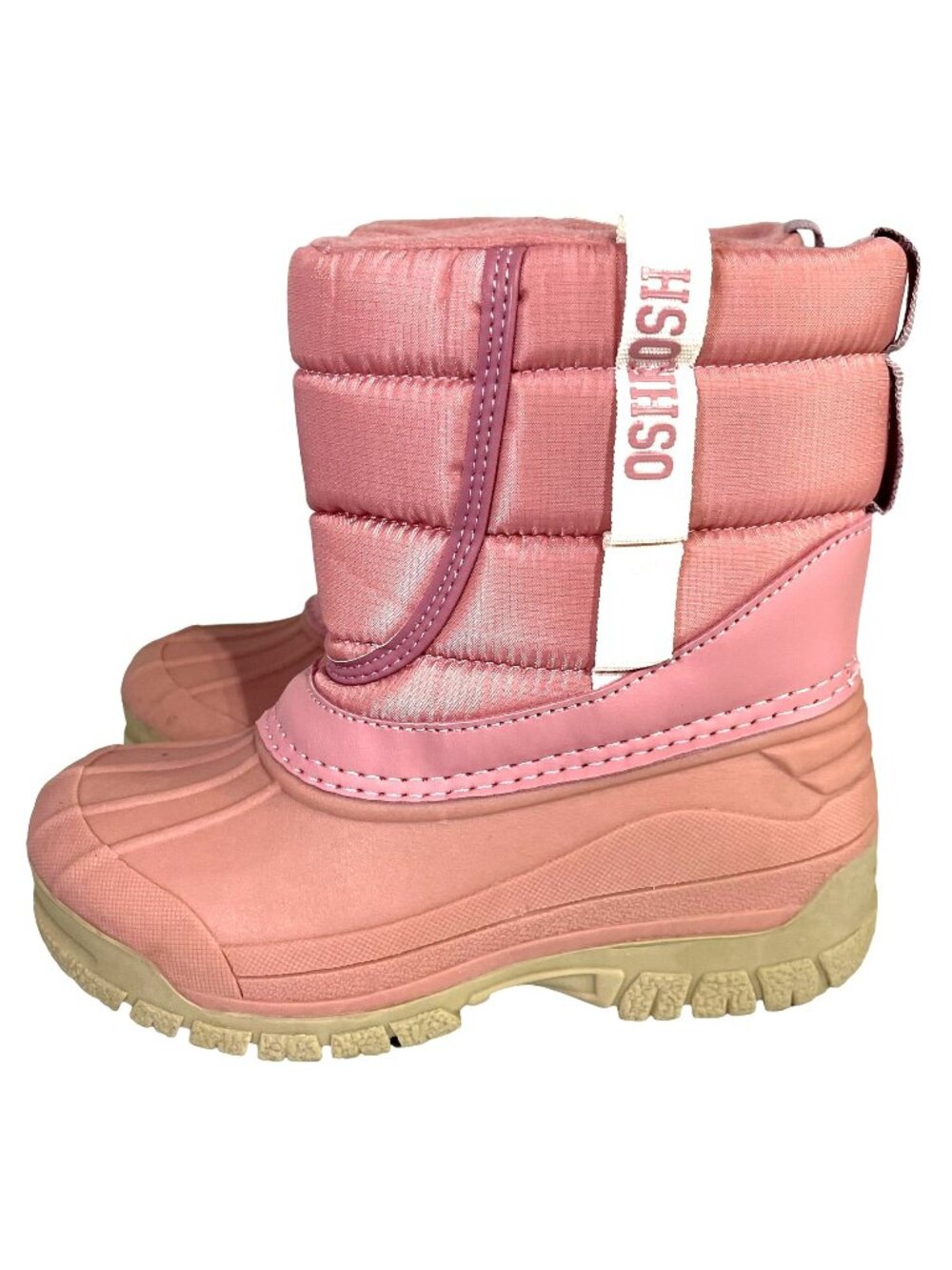 Osh Kosh Snow Boots Girls Size 10M Snow Rain Pink Splash OF22Q02H Pull On Padded